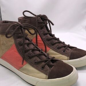 Men’s SHAN BU Color Block Suede Toe High Top Sneaker Size 26.5 or 8.5